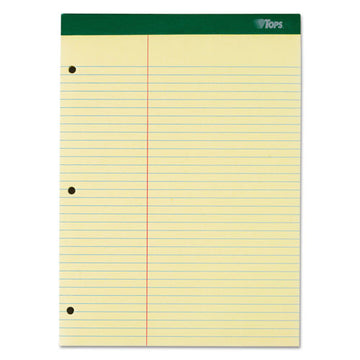 TOPS™ Double Docket Ruled Pads With Extra Sturdy Back, Pitman Rule Variation (offset Margin-3" Left), 100 Canary 8.5 X 11.75 Sheets freeshipping - TVN Wholesale